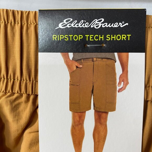 Eddie Bauer Mens Ripstop Tech Shorts Medium Elastic Waist Nylon Lg NWT - Picture 1 of 9